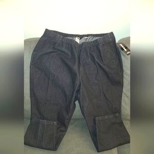 💕NWT🌟 Alia Women's Plus Size Black Denim Pull On Pants: Size 20W🌻🦋